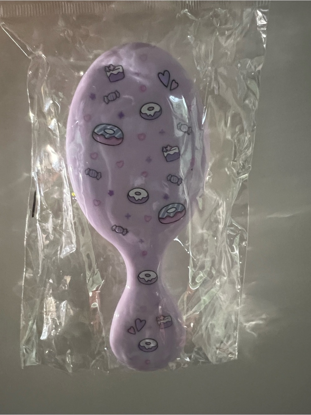 Purple Kids Detangling Hair Brush with Donut & Candy Print